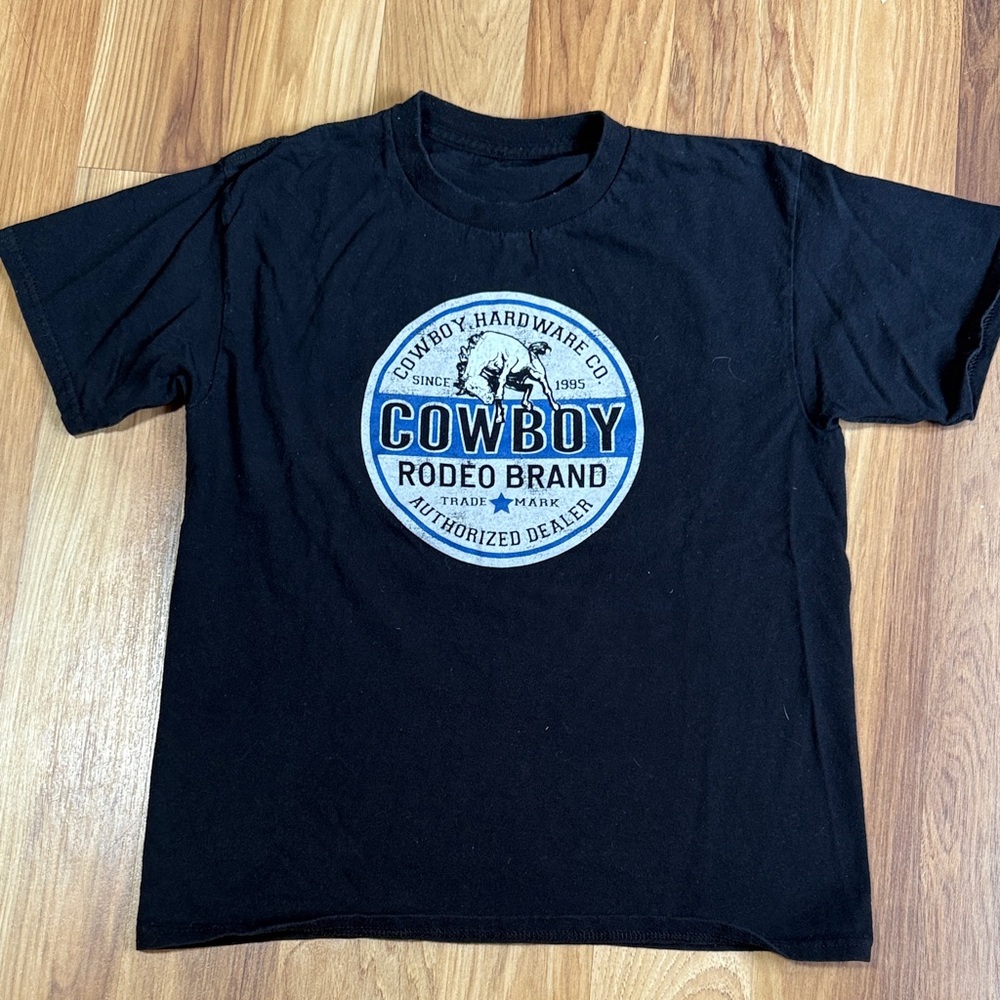 Cowboy Rodeo Brand Black Kids T-Shirt